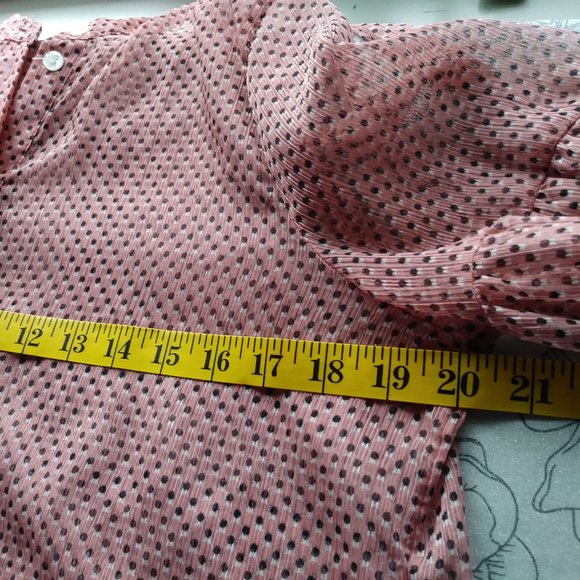 WHO WHAT WEAR Sheer Button Down Blouse with Tie - Picture 4 of 9